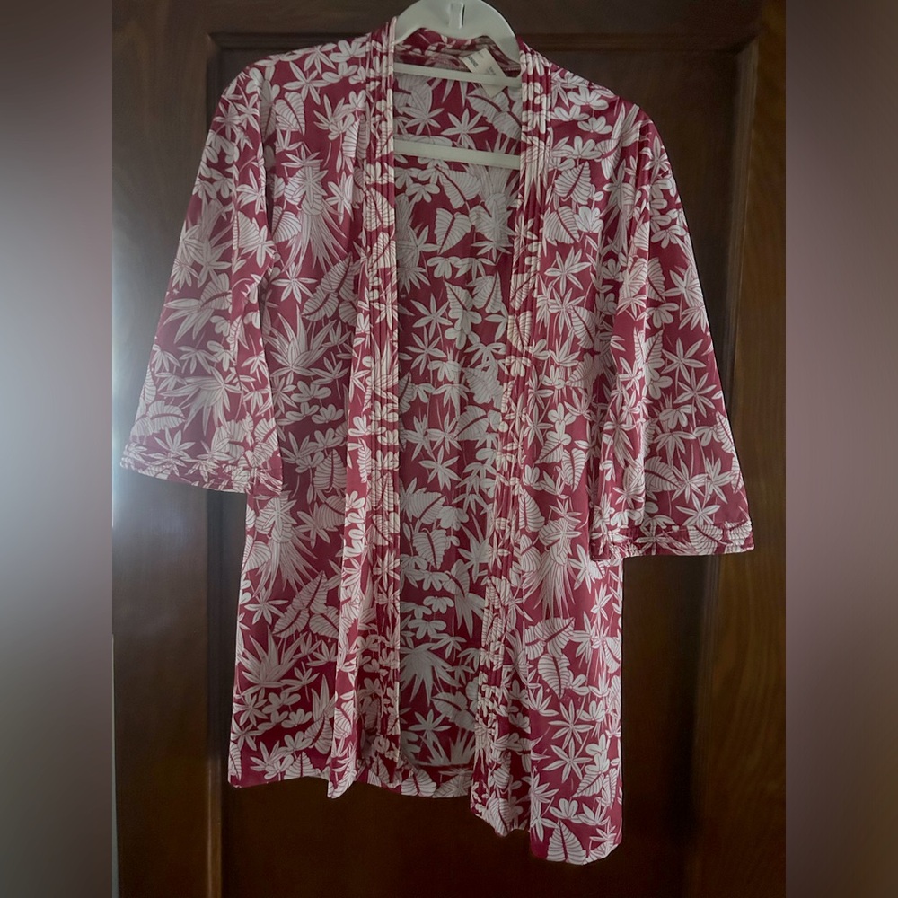 1960's Perfection Fit for Roxanne Tropical Palm Pin Swim Coverup Top Small